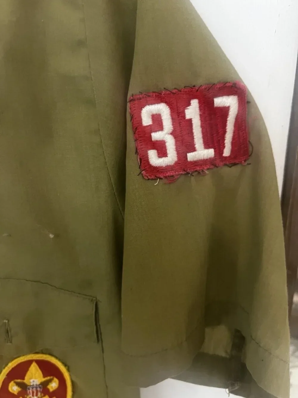 Vintage 50s 60s Boy Scouts BSA Uniform Summer Shirt Troop 317.      B